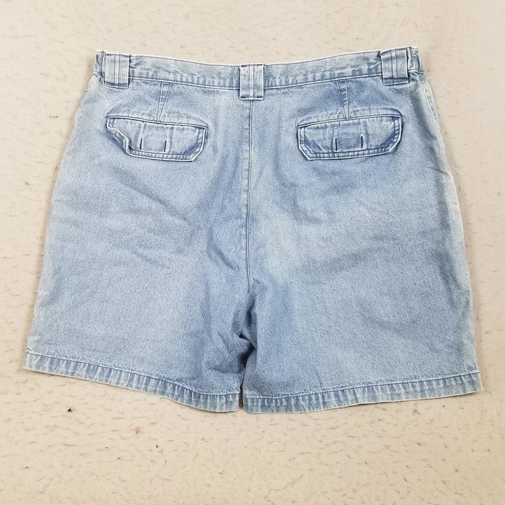 Savane Shorts Mens 40 Blue Denim Cargo 100% Cotton Elastic Waist 7 Inseam Casual
